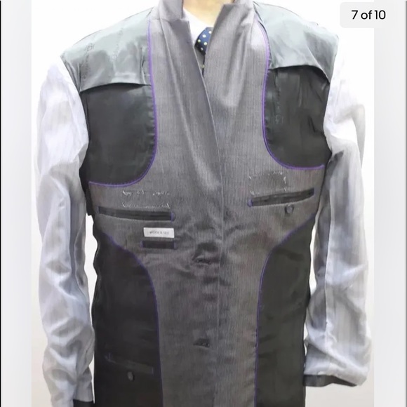 NWOT Jhane Barnes Men Blazer Wool Silk Gray Fitted 36R Lined 2 Buttons Sports - Picture 11 of 12